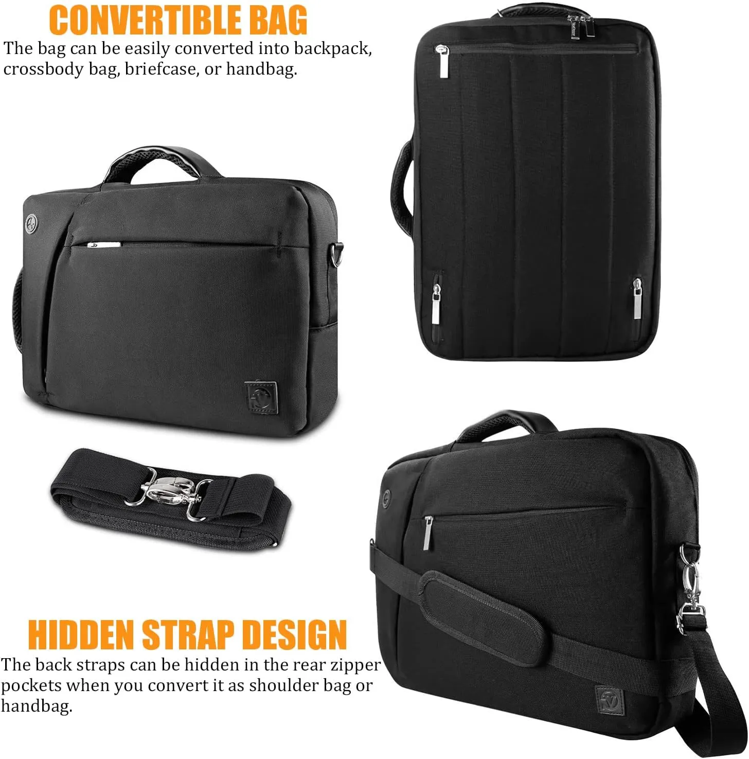 11.6 12 13 Inch Convertible Laptop Tablet Shoulder Bag Sleeve for Galaxy Tab S9 /S9 FE /S8 /S7 Plus, Surface Pro X 10 9 8 7