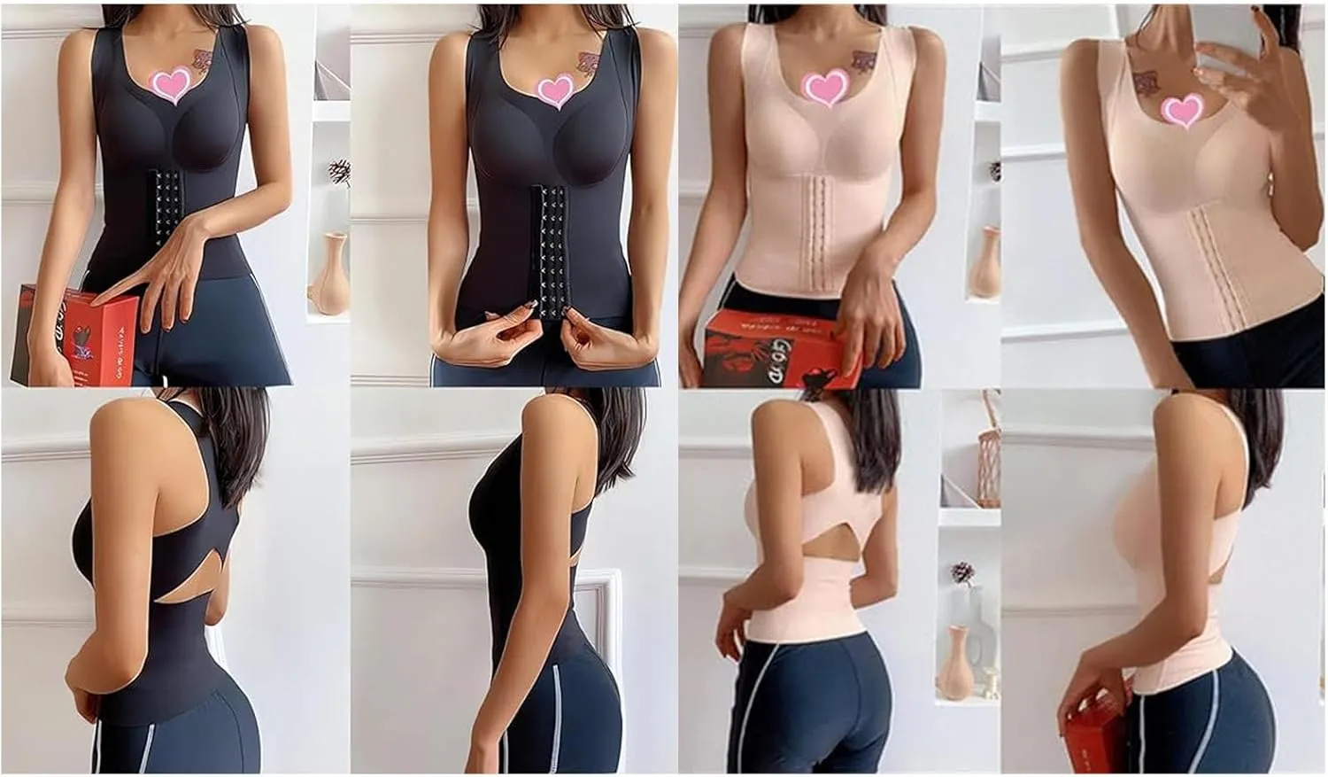 3 in 1 Waist Trainer Bra for Women, Posture Waist Buttoned Bra, Tummy Control Camisole Slimming Body Shaper