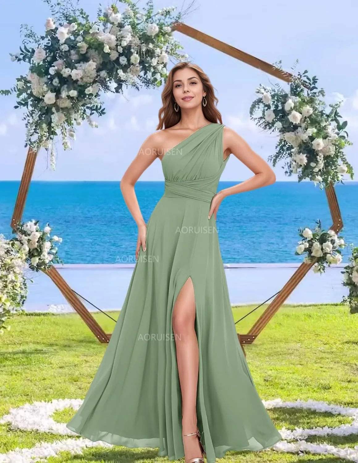 Aoruisen Infinity Dress with Bandeau Convertible Bridesmaid Dresses for Wedding Long Multi-Way Dress Twist Wrap Dress