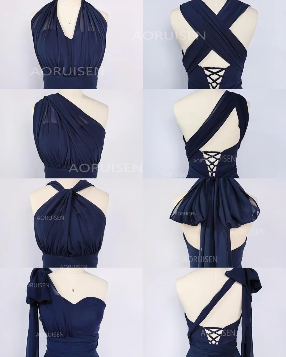 Aoruisen Infinity Dress with Bandeau Convertible Bridesmaid Dresses for Wedding Long Multi-Way Dress Twist Wrap Dress