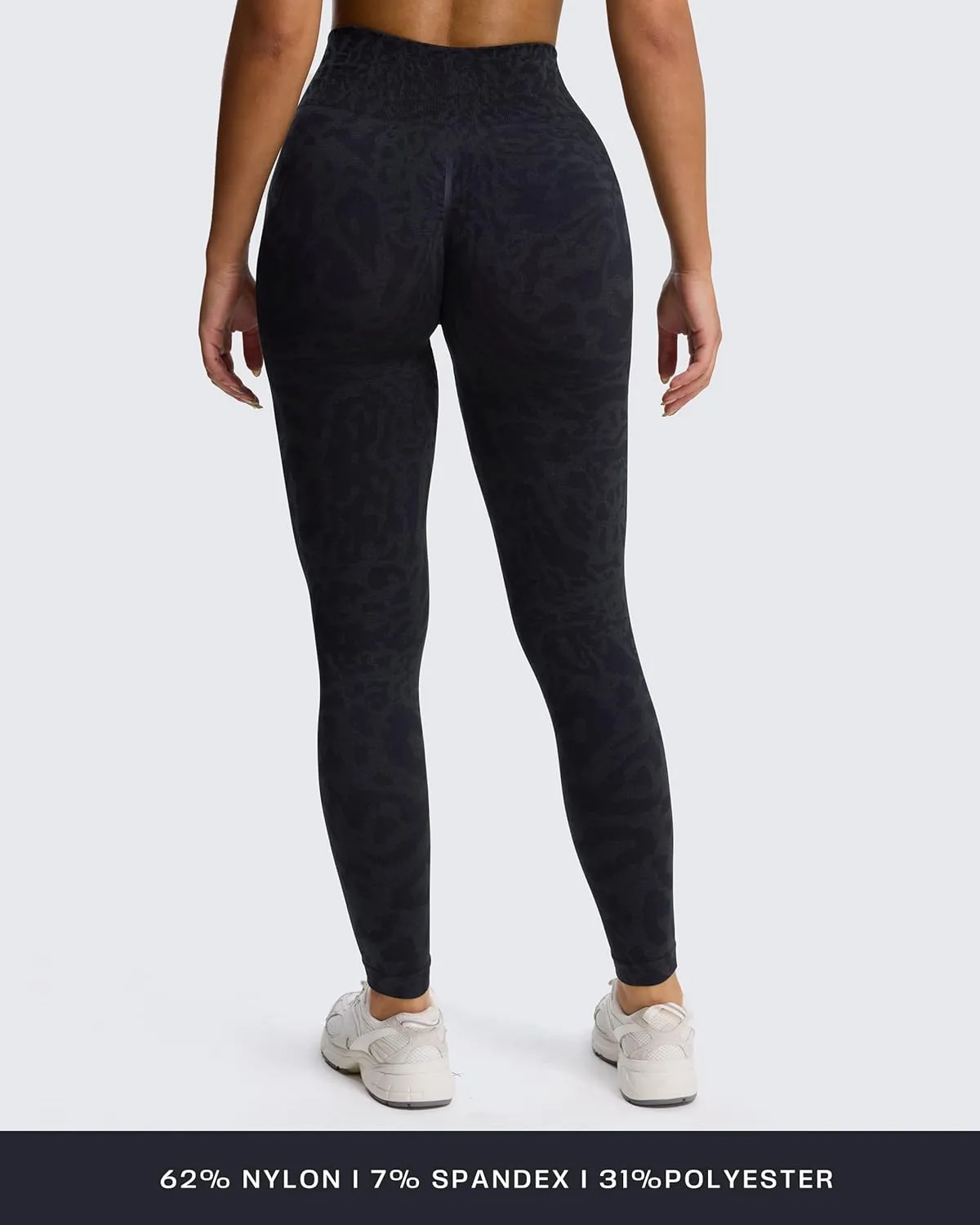 Aoxjox Women's High Waist Seamless Camo Hidden Scrunch Legging Knit Workout Yoga Pants 23"