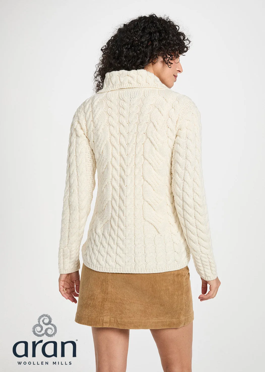 Belcarra Ladies Aran Cardigan | Natural