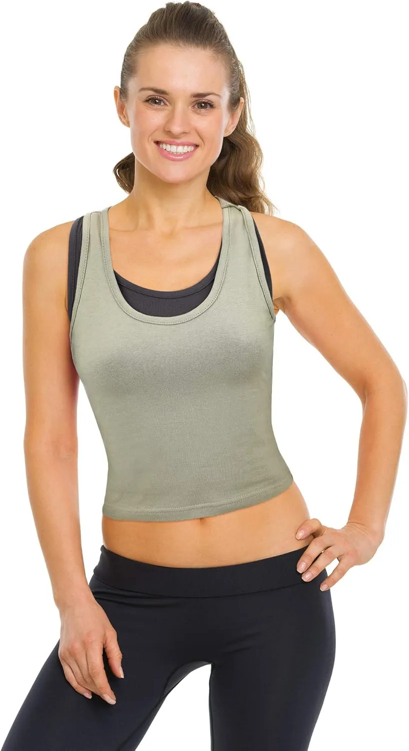 Boao 4 Pieces Basic Crop Tank Tops Sleeveless Racerback Crop Top for Women