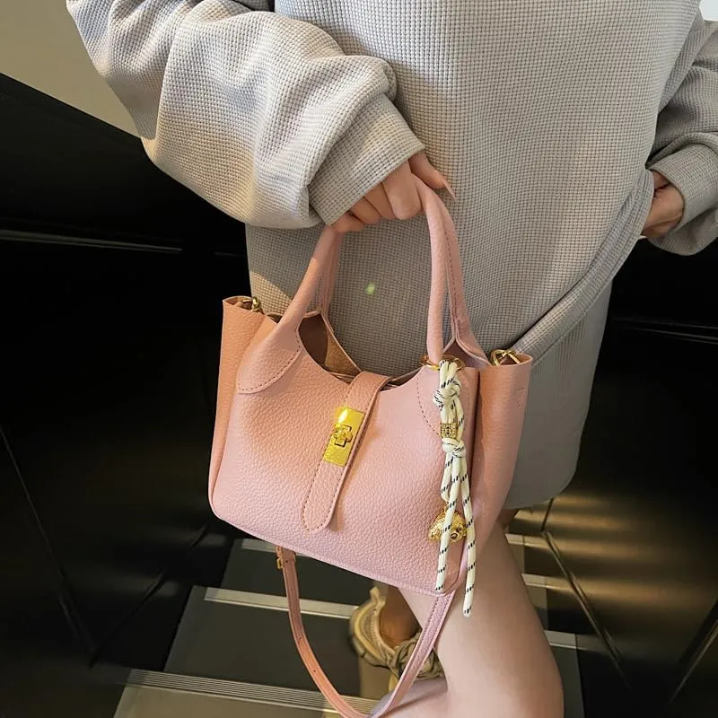 Bucket Bags for Women Crossbody Top Handle Bag Elegant Hobo Handbag Tote Purse Faux Leather Shoulder Bag with Zipper