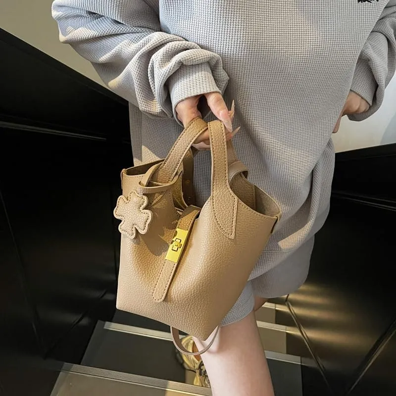 Bucket Bags for Women Trendy Shoulder Tote Handbags and Purses Small Crossbody Top Handle Bag with Zipper Pouch