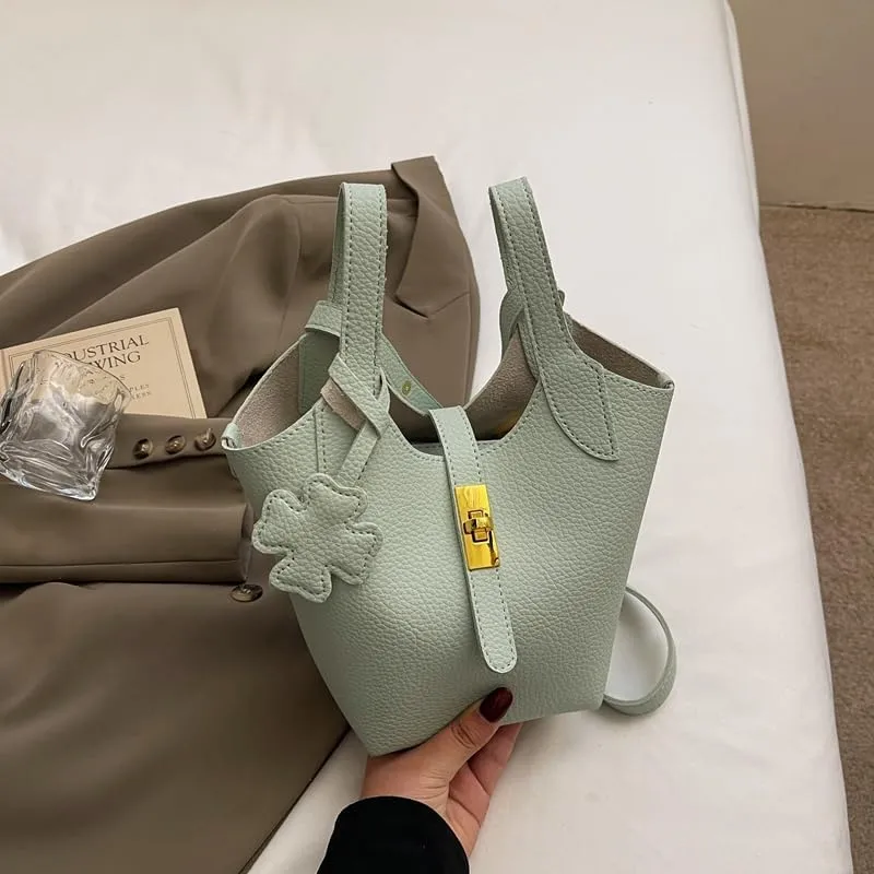 Bucket Bags for Women Trendy Shoulder Tote Handbags and Purses Small Crossbody Top Handle Bag with Zipper Pouch