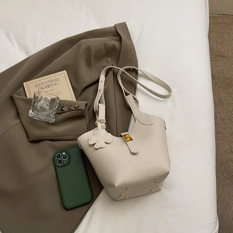 Bucket Bags for Women Trendy Shoulder Tote Handbags and Purses Small Crossbody Top Handle Bag with Zipper Pouch