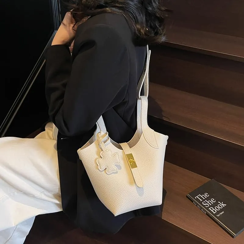 Bucket Bags for Women Trendy Shoulder Tote Handbags and Purses Small Crossbody Top Handle Bag with Zipper Pouch