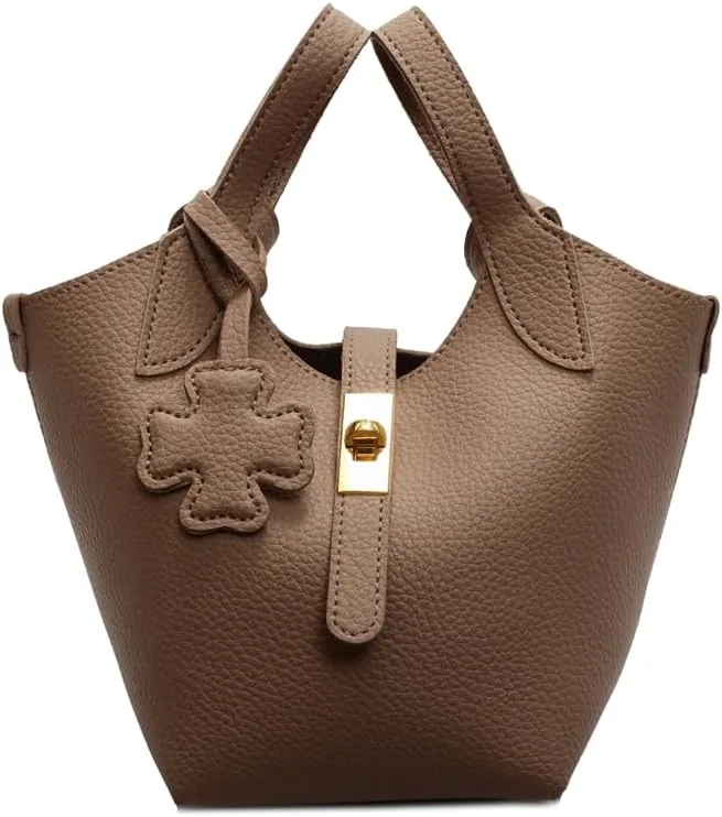 Bucket Bags for Women Trendy Shoulder Tote Handbags and Purses Small Crossbody Top Handle Bag with Zipper Pouch