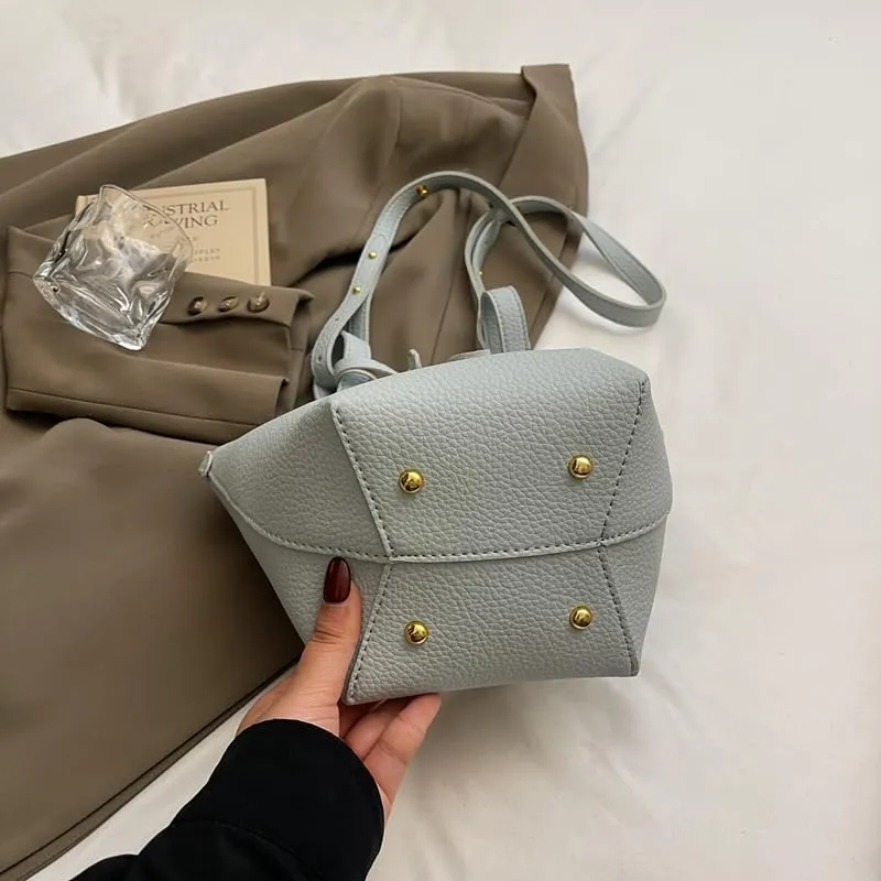 Bucket Bags for Women Trendy Shoulder Tote Handbags and Purses Small Crossbody Top Handle Bag with Zipper Pouch