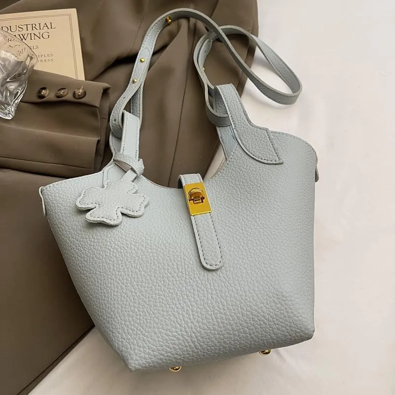 Bucket Bags for Women Trendy Shoulder Tote Handbags and Purses Small Crossbody Top Handle Bag with Zipper Pouch