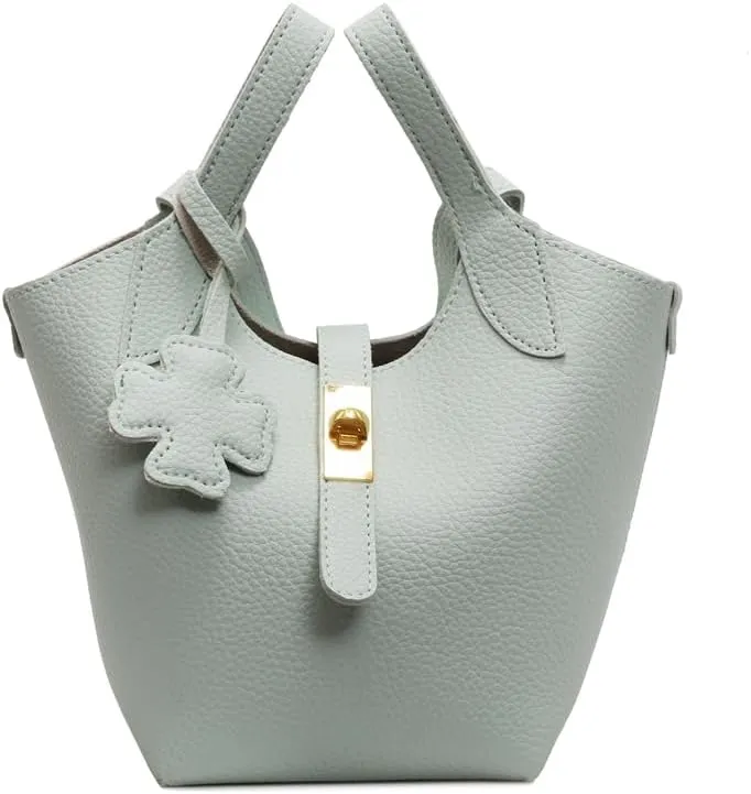 Bucket Bags for Women Trendy Shoulder Tote Handbags and Purses Small Crossbody Top Handle Bag with Zipper Pouch