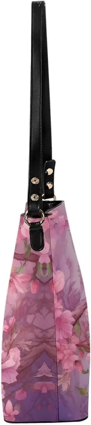 Bucket Tote Purse and Handbags Chic Shoulder Bag PU Leather Hobo Bag Large Capacity Wallet with Shoulder Strap