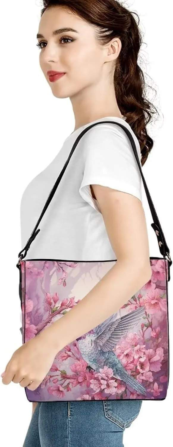 Bucket Tote Purse and Handbags Chic Shoulder Bag PU Leather Hobo Bag Large Capacity Wallet with Shoulder Strap