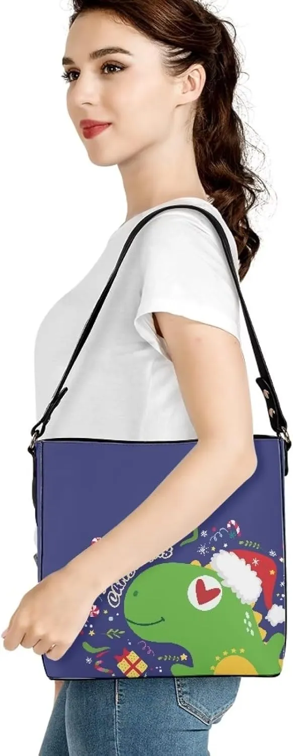 Bucket Tote Purse and Handbags Chic Shoulder Bag PU Leather Hobo Bag Large Capacity Wallet with Shoulder Strap