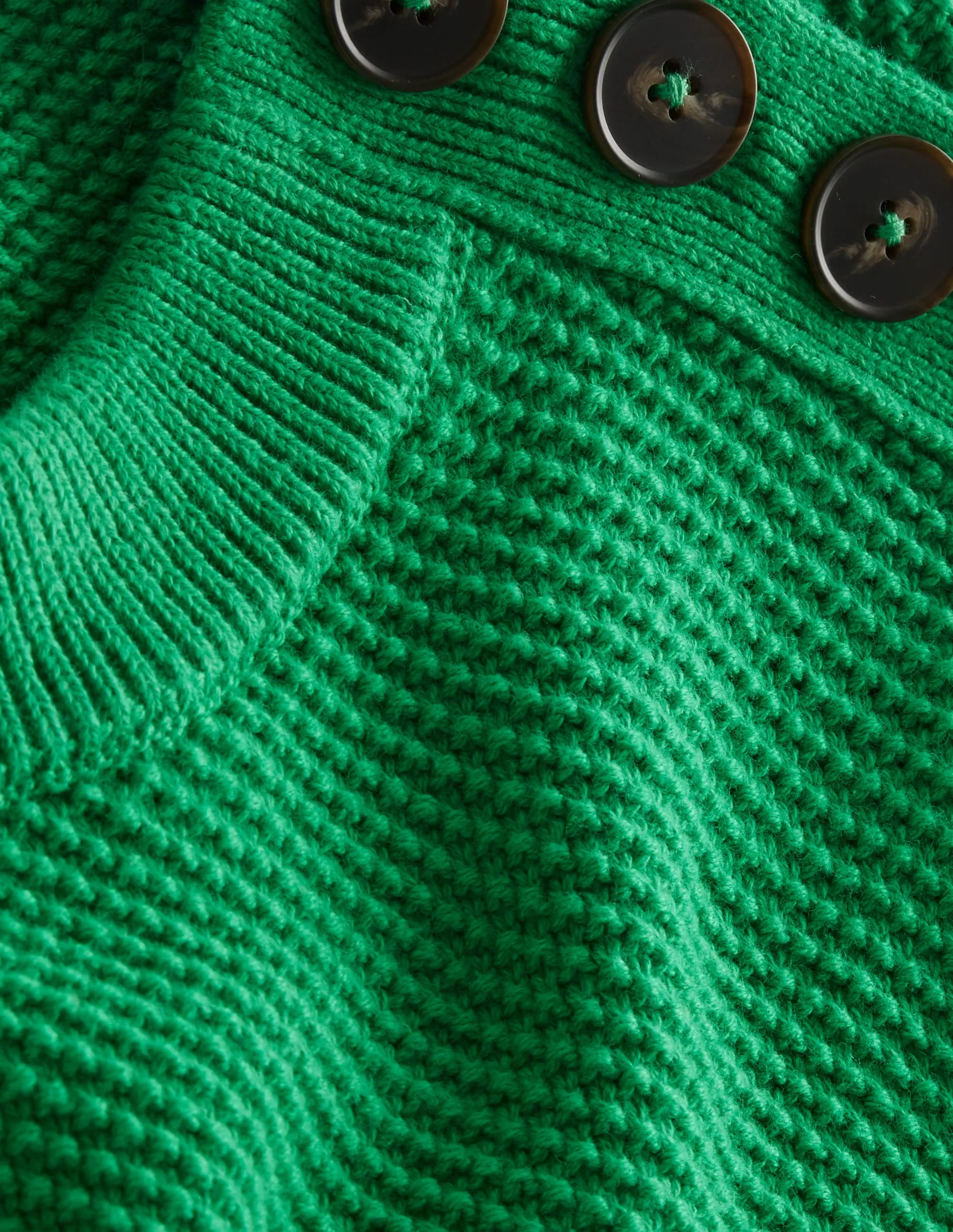 Button Detail Stitch Jumper-Bright Green