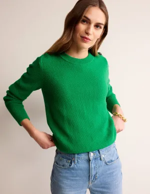 Button Detail Stitch Jumper-Bright Green
