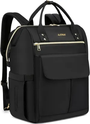 CAFELE Convertible Backpack for Women Men,School Backpacks for Teen Girls Boys,Large Wide Open Backpack with USB Charging Port, 17.3 Inch Work Laptop Backpack,Black(2321H-01)