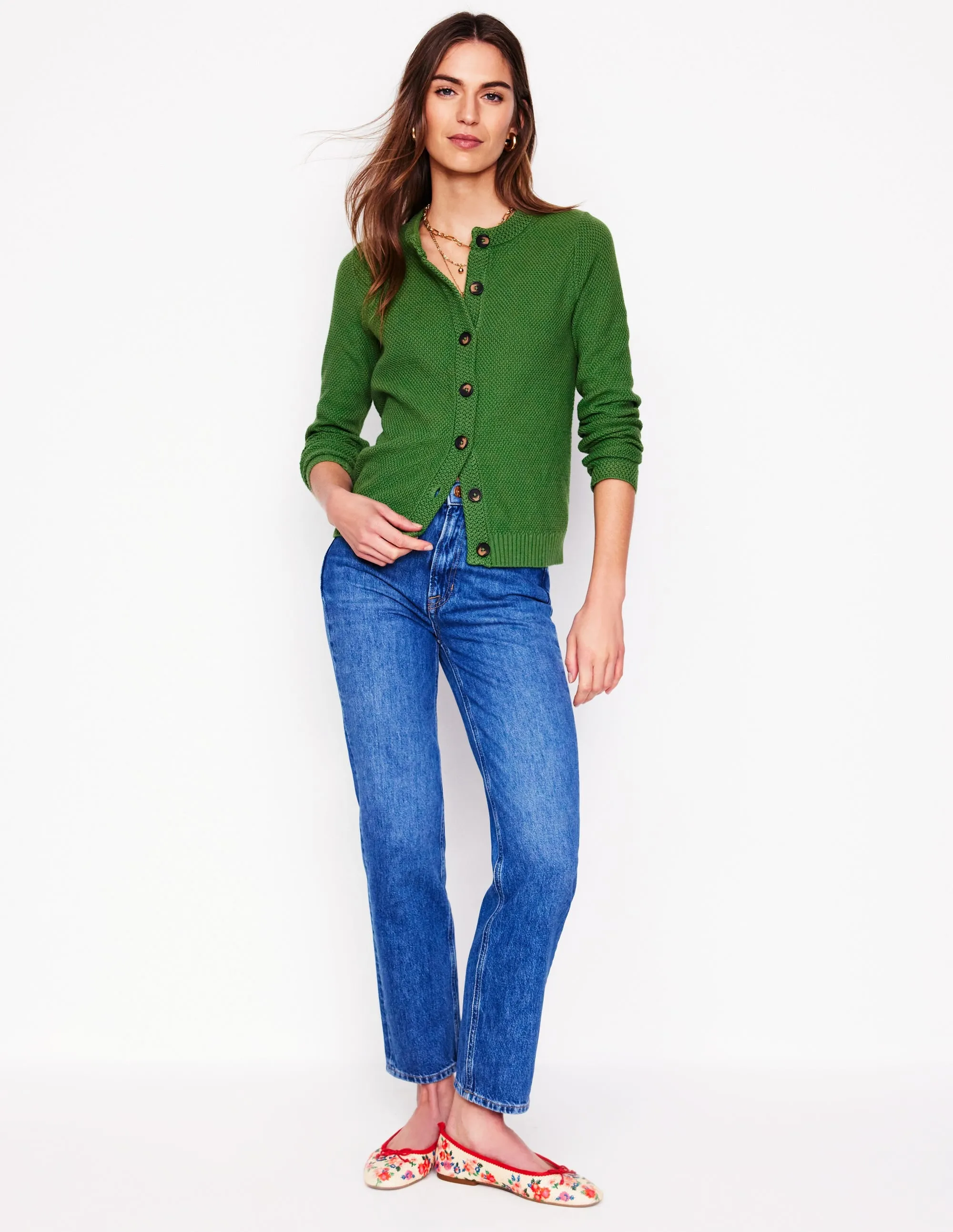 Callie Crochet Trim Cardigan-Paradise Green