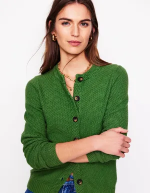 Callie Crochet Trim Cardigan-Paradise Green