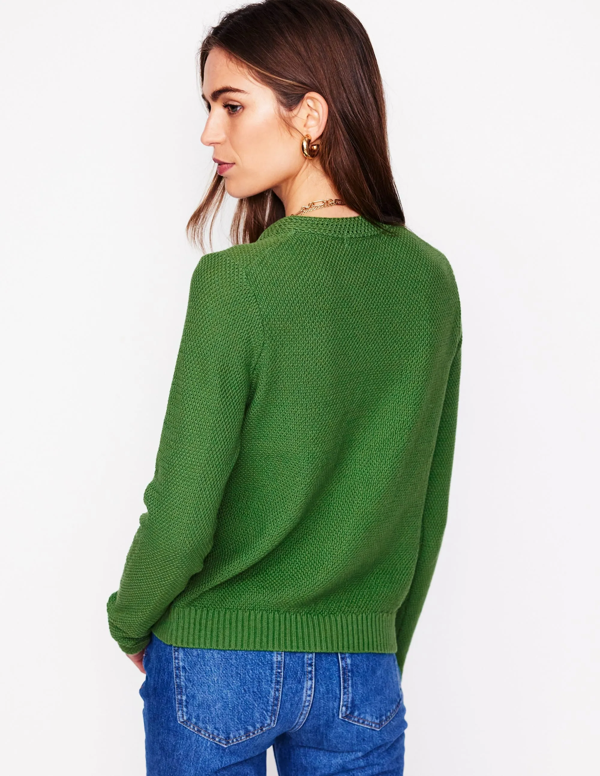 Callie Crochet Trim Cardigan-Paradise Green
