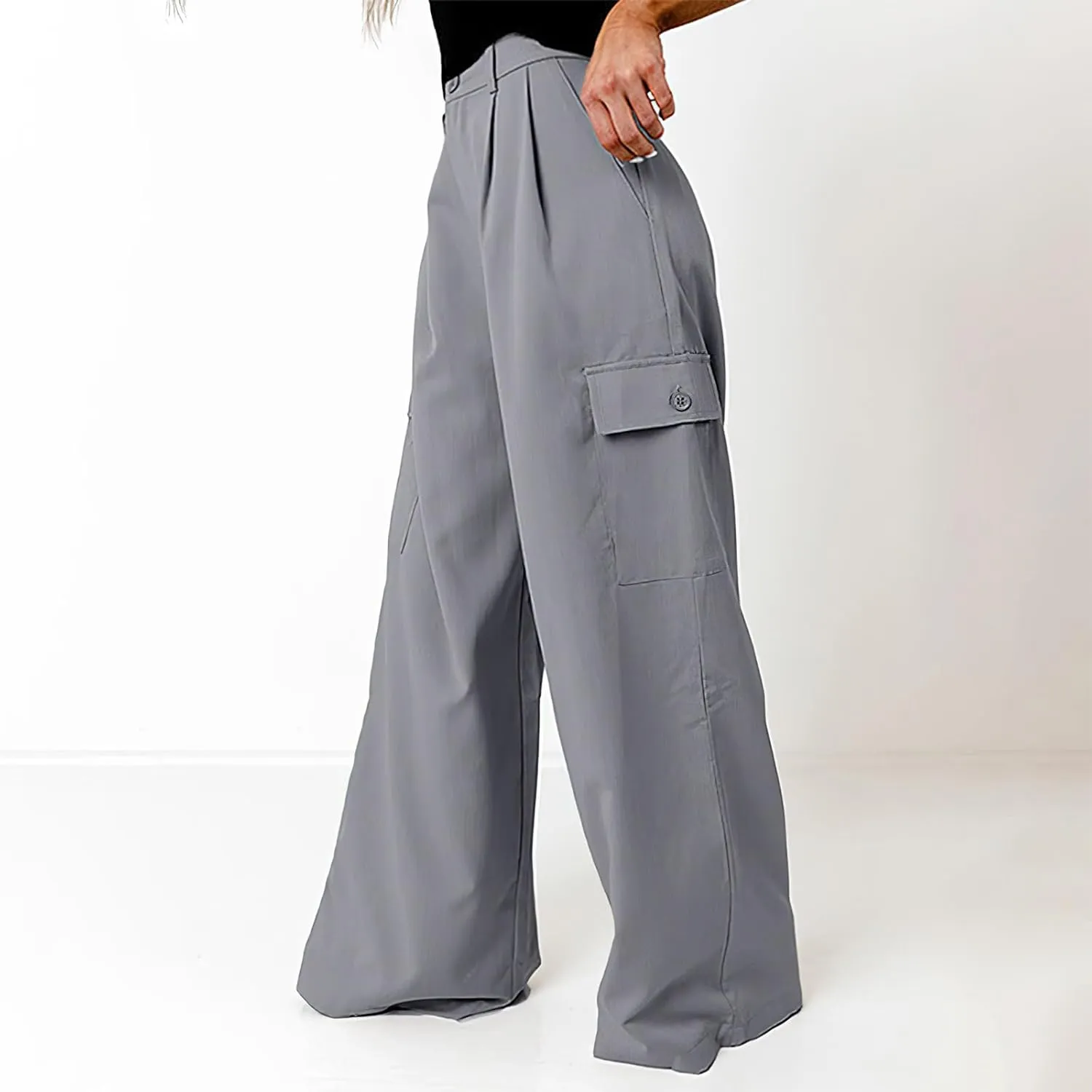Cargo Pants for Women Baggy Casual High Waist Wide Leg Work Trouser Y2K Pockets Combat Military Pants