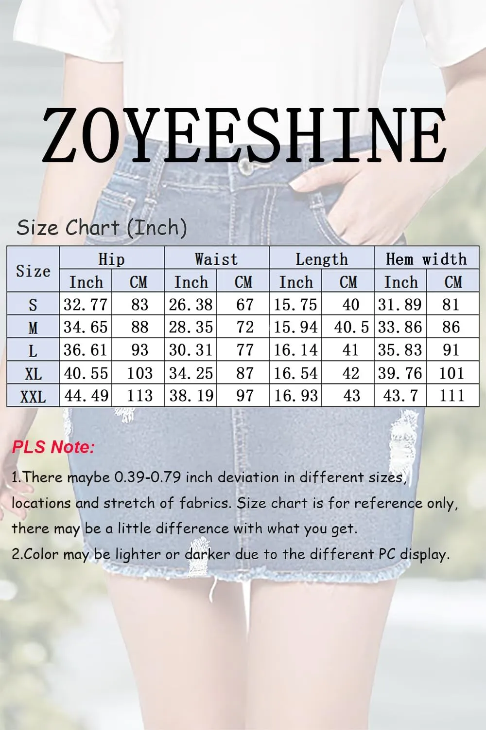 Casual High Waist Jean Skirts for Women Denim Raw Hem Frayed Bodycon Ripped Skirt Stretchy with Pockets