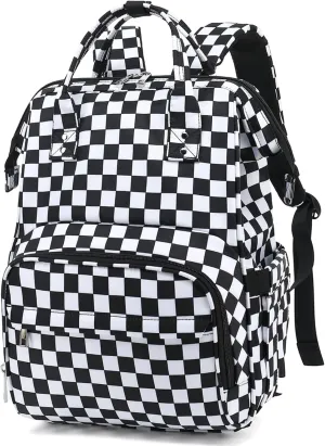 Checkered Lunch Backpack Laptop Backpack for Women, Girls School Backpack College Bookbags Travel Backpack