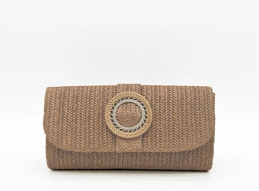 Chic Boho Clutch Purses for Women Straw Evening Handbag Rattan Woven Envelope Clutch Bag for Prom Party