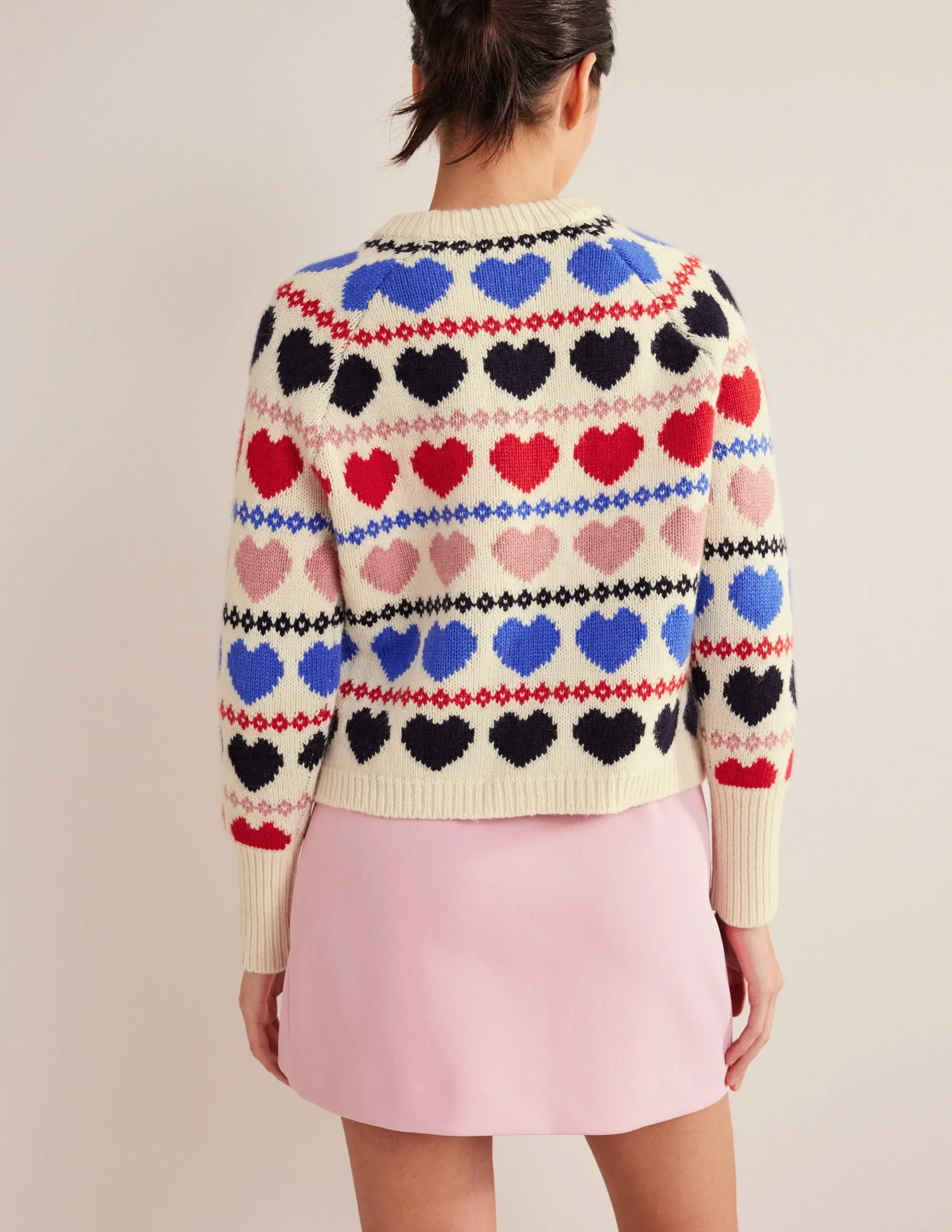 Chunky Fair Isle Jumper-Ivory Heart Fairisle