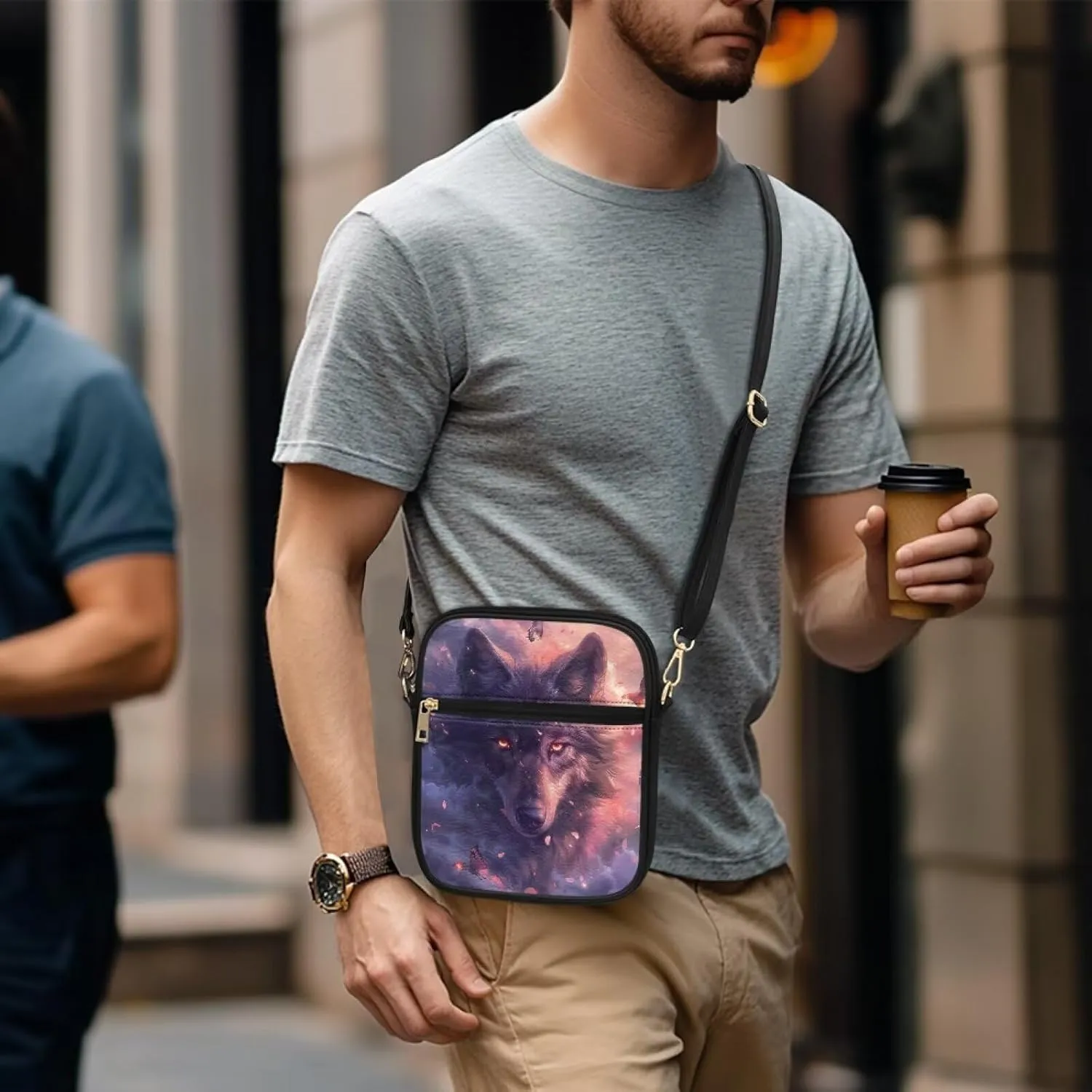 COEQINE Animal Messenger Bags Leather Cell Phone Purse Women Crossbody Bag Messenger Pouch Travel Wallet