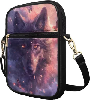 COEQINE Animal Messenger Bags Leather Cell Phone Purse Women Crossbody Bag Messenger Pouch Travel Wallet