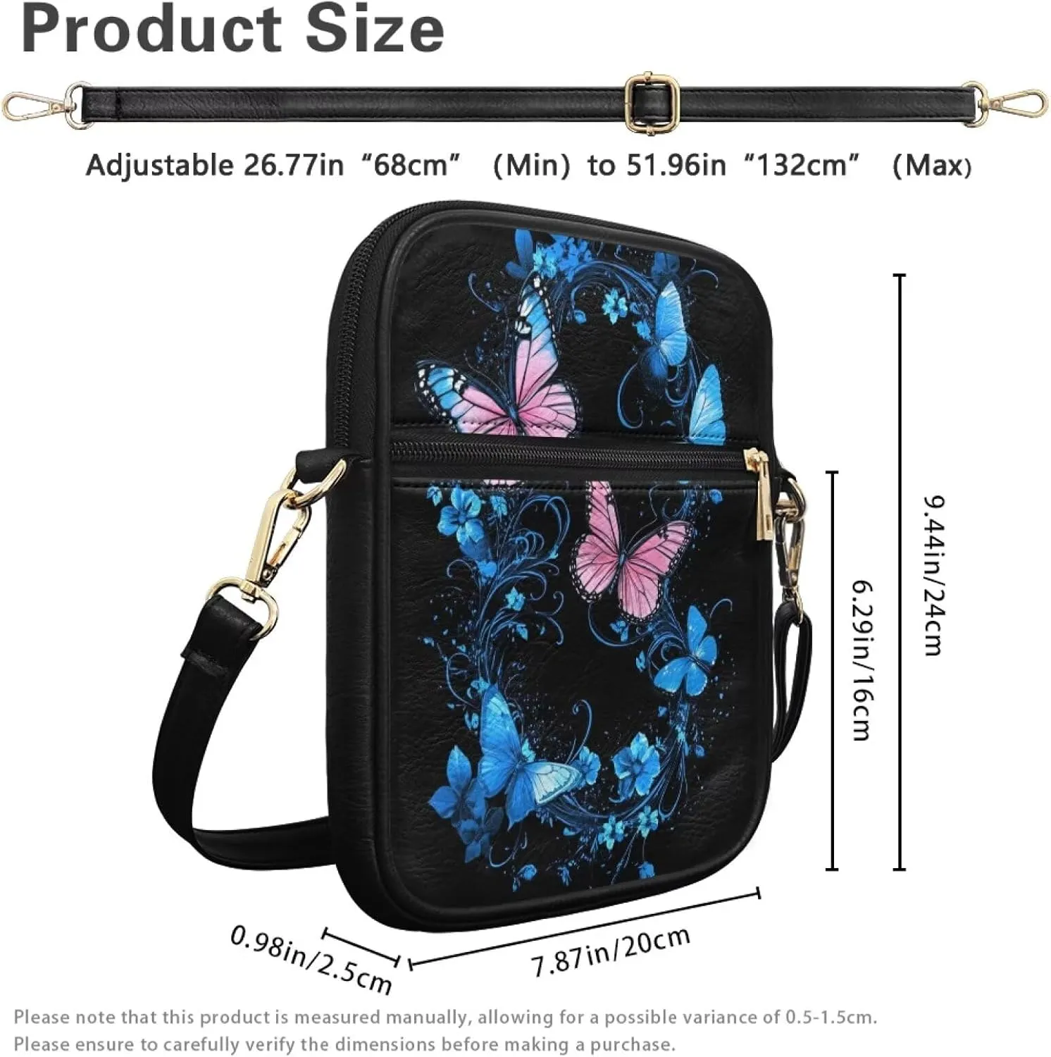 COEQINE Animal Messenger Bags Leather Cell Phone Purse Women Crossbody Bag Messenger Pouch Travel Wallet