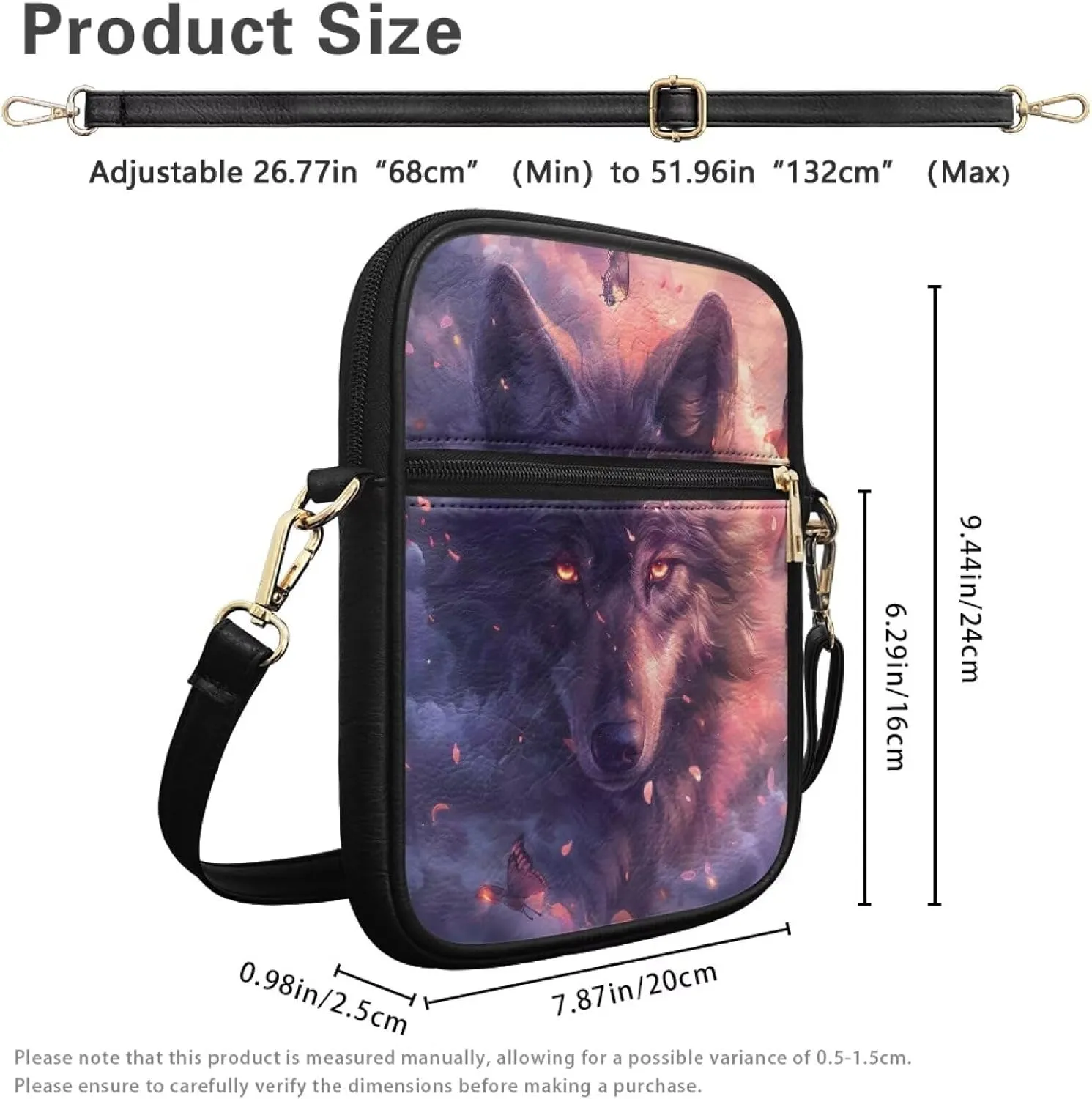 COEQINE Animal Messenger Bags Leather Cell Phone Purse Women Crossbody Bag Messenger Pouch Travel Wallet