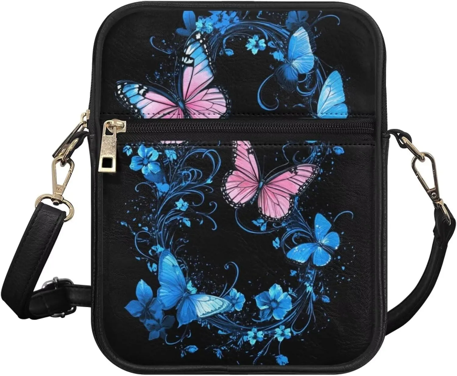 COEQINE Animal Messenger Bags Leather Cell Phone Purse Women Crossbody Bag Messenger Pouch Travel Wallet