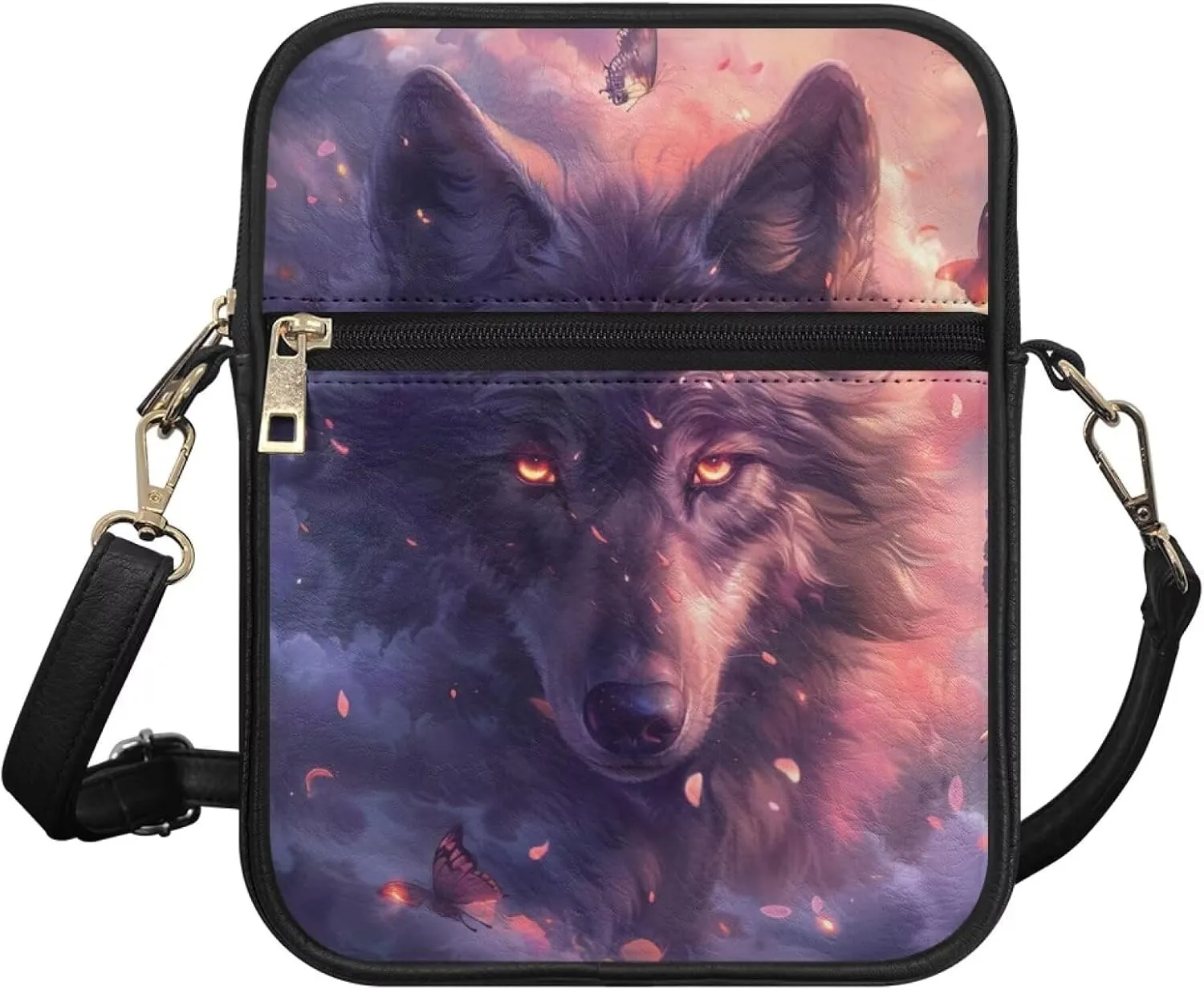 COEQINE Animal Messenger Bags Leather Cell Phone Purse Women Crossbody Bag Messenger Pouch Travel Wallet