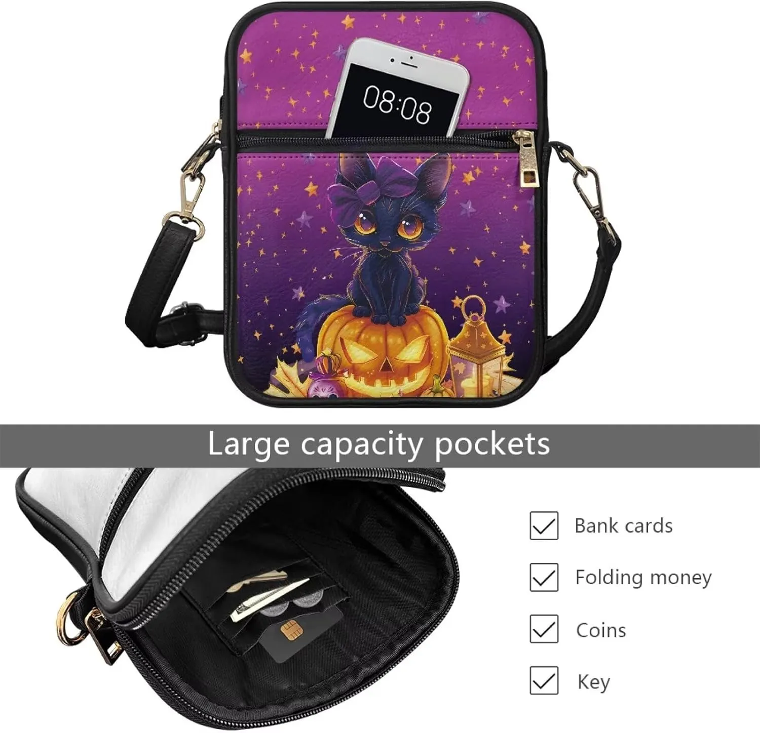 COEQINE Cute Crossbody Bag for Women Kawaii Messenger Bags Purse Cell Phone Shoulder Bag Mini Wallet Over Shoulder Strap