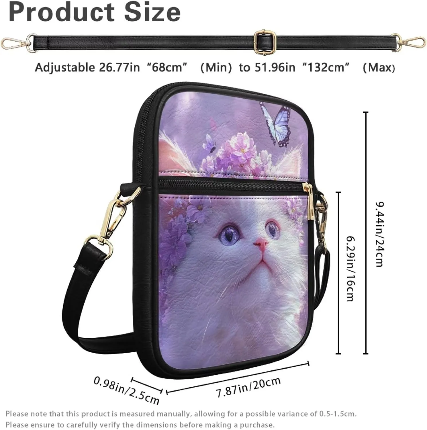 COEQINE Cute Crossbody Bag for Women Kawaii Messenger Bags Purse Cell Phone Shoulder Bag Mini Wallet Over Shoulder Strap