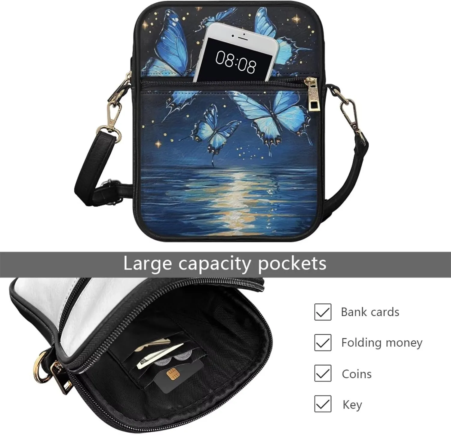 COEQINE Cute Crossbody Bag for Women Kawaii Messenger Bags Purse Cell Phone Shoulder Bag Mini Wallet Over Shoulder Strap