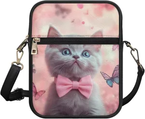 COEQINE Cute Messenger Bag for Women Pink Leather Crossbody Shoulder Bag Handbag Satchel Bags for Work Travel