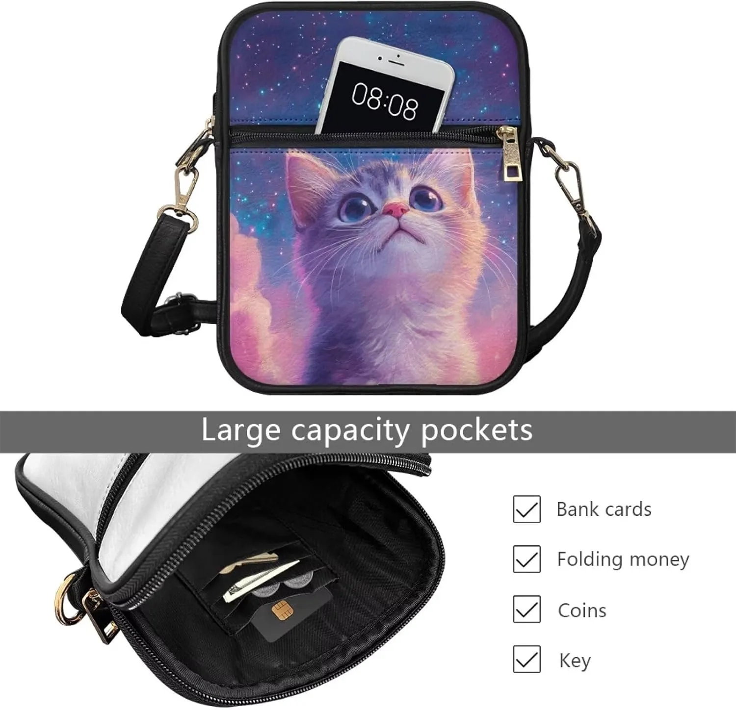 COEQINE Cute Messenger Bag for Women Pink Leather Crossbody Shoulder Bag Handbag Satchel Bags for Work Travel