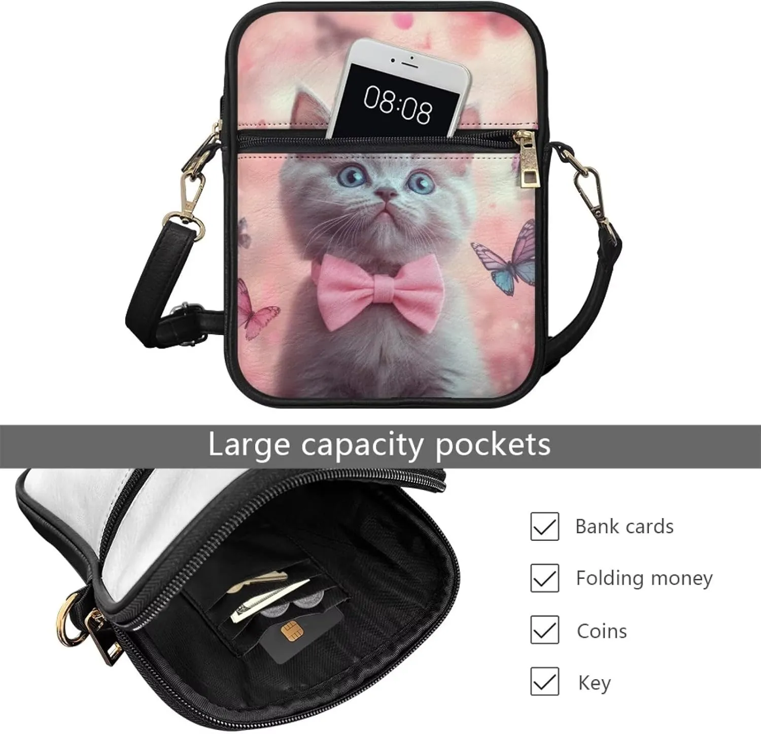 COEQINE Cute Messenger Bag for Women Pink Leather Crossbody Shoulder Bag Handbag Satchel Bags for Work Travel