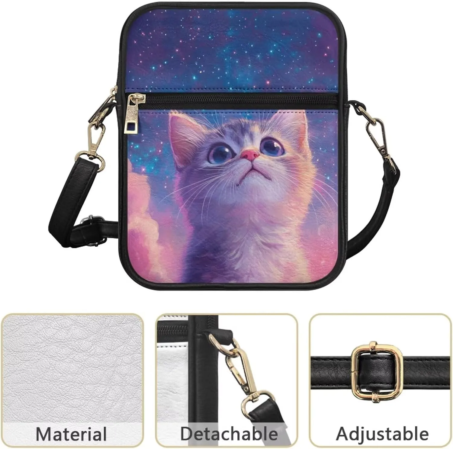 COEQINE Cute Messenger Bag for Women Pink Leather Crossbody Shoulder Bag Handbag Satchel Bags for Work Travel