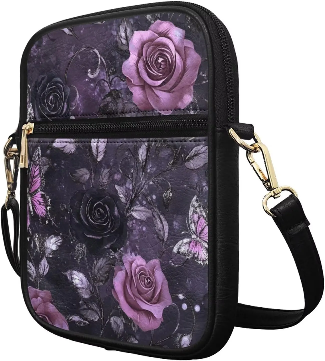 COEQINE Gothic Purse for Women Leather Messenger Bag for Ladies Purse Vintage Crossbody Shoulder Bag Military Satchel