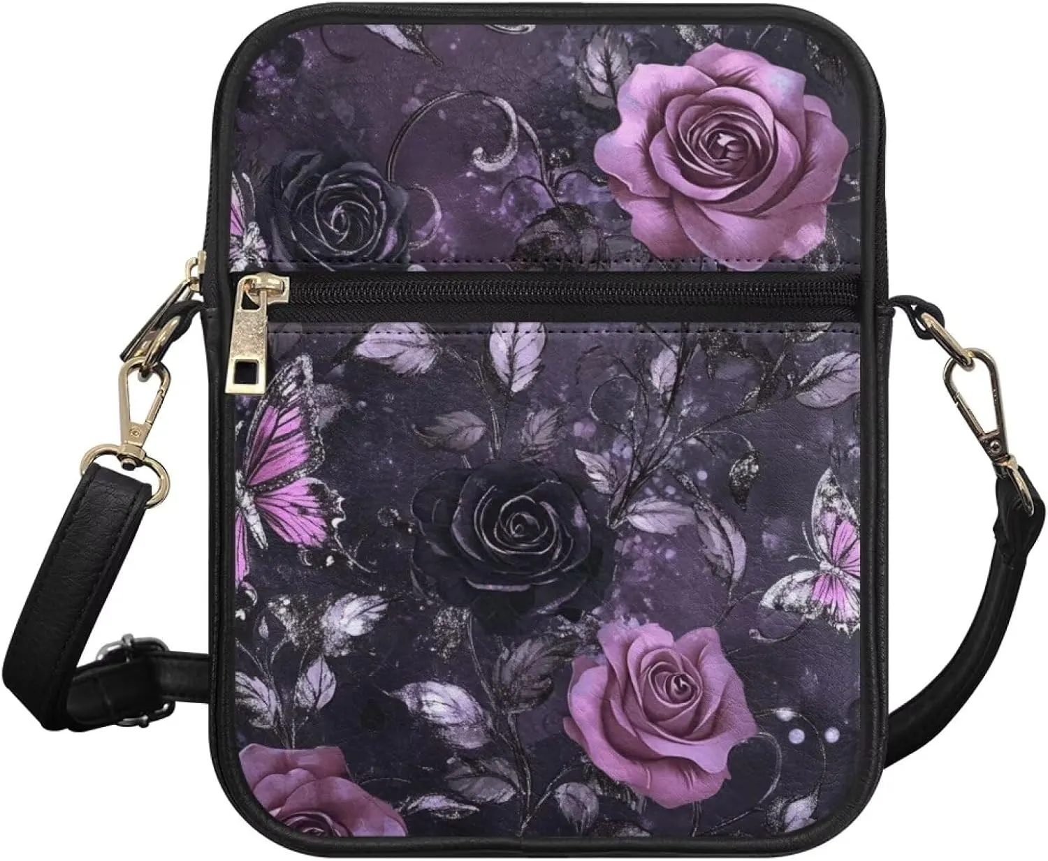 COEQINE Gothic Purse for Women Leather Messenger Bag for Ladies Purse Vintage Crossbody Shoulder Bag Military Satchel