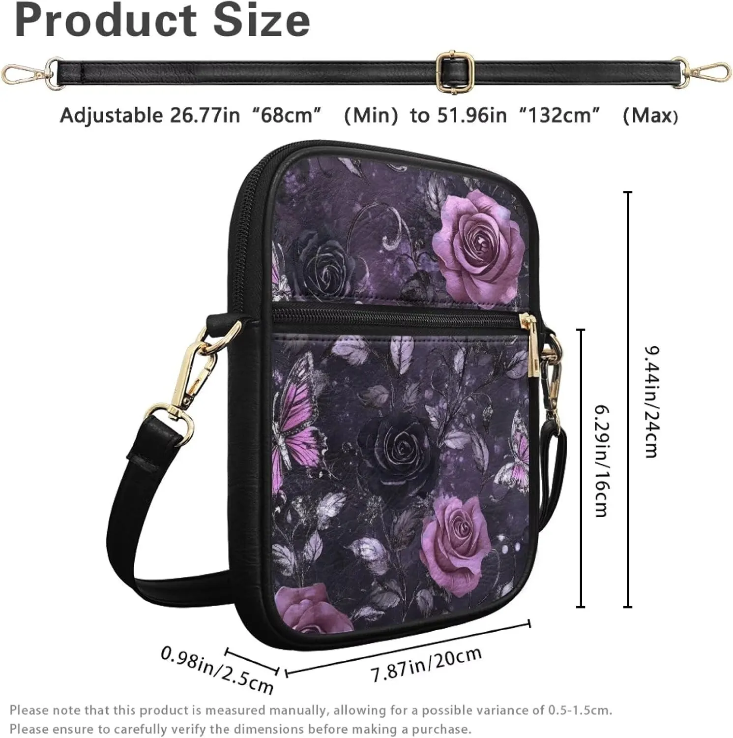 COEQINE Gothic Purse for Women Leather Messenger Bag for Ladies Purse Vintage Crossbody Shoulder Bag Military Satchel