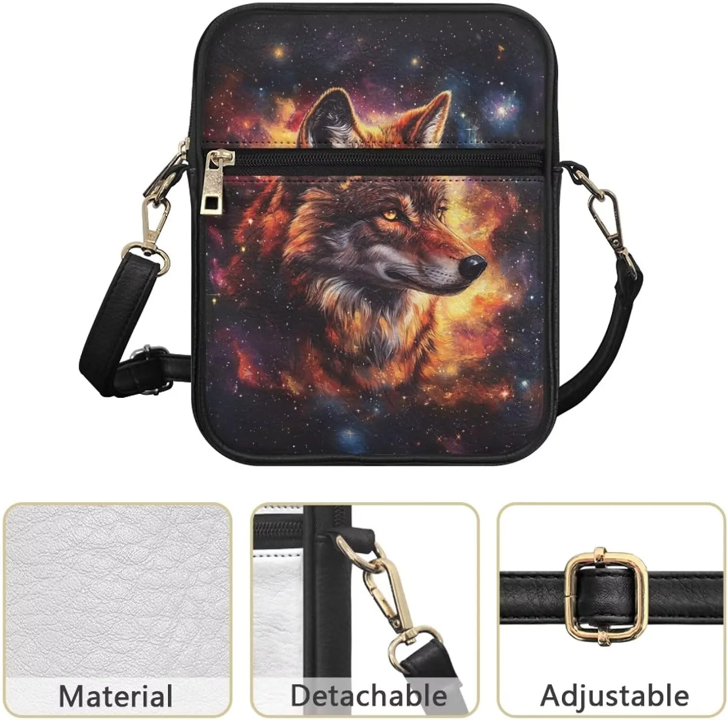 COEQINE Leather Messenger Bag for Men Cool Small Leather Sling Shoulder Bag Messenger Pack for Men, Man Purse
