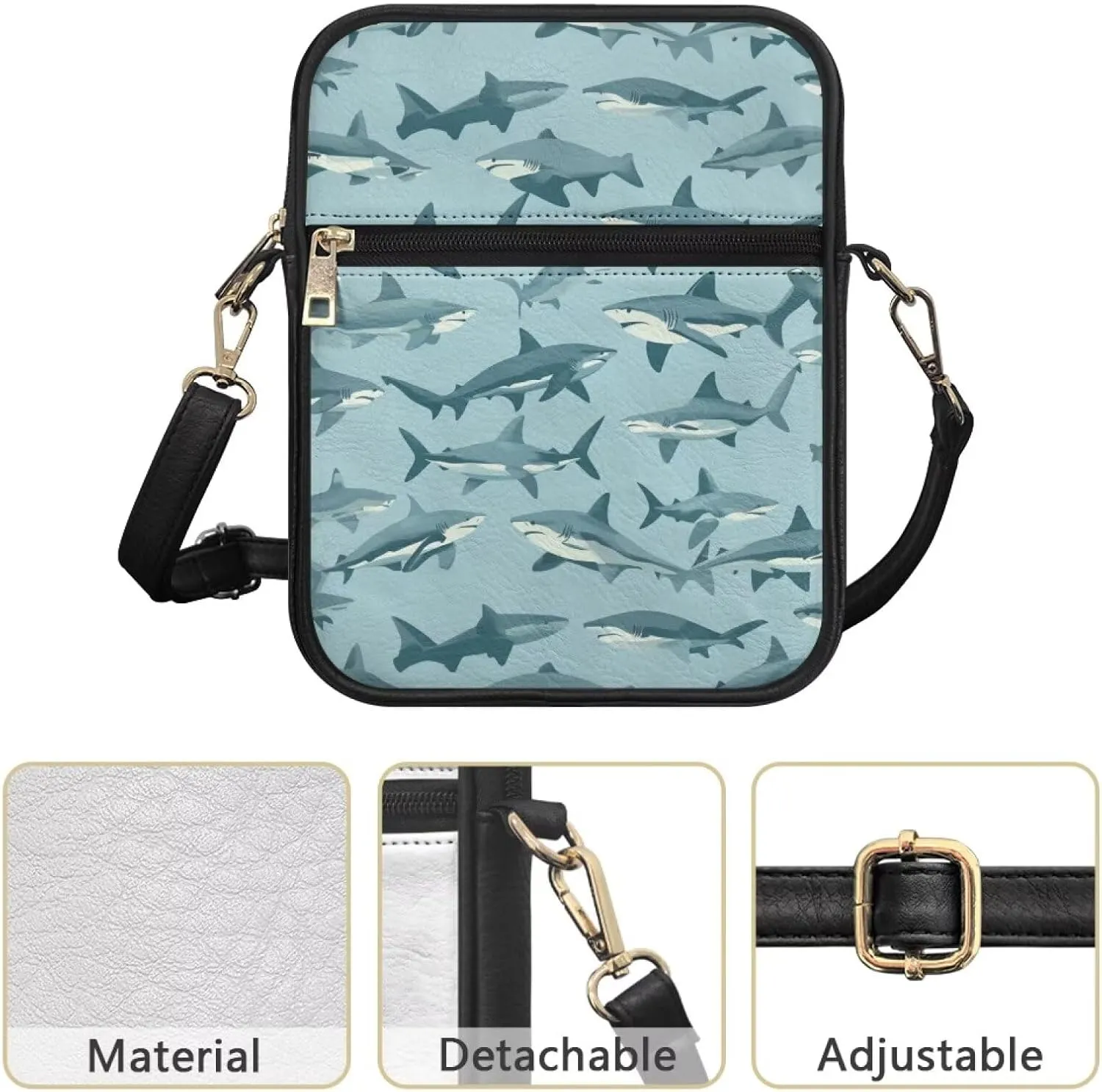 COEQINE Leather Messenger Bag for Men Cool Small Leather Sling Shoulder Bag Messenger Pack for Men, Man Purse