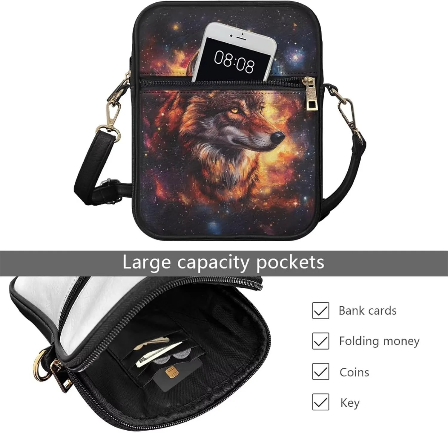 COEQINE Leather Messenger Bag for Men Cool Small Leather Sling Shoulder Bag Messenger Pack for Men, Man Purse