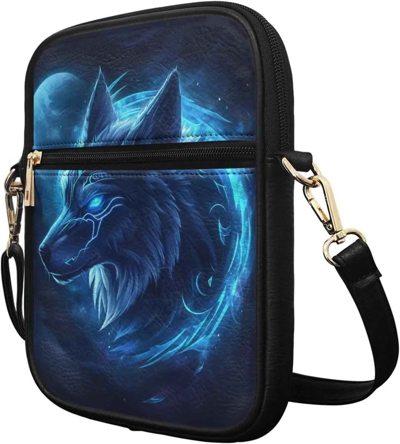 COEQINE Leather Messenger Bag for Men Cool Small Leather Sling Shoulder Bag Messenger Pack for Men, Man Purse
